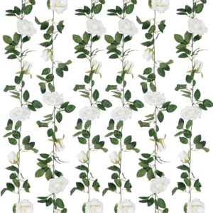 White Rose Vines Garlands Set of 2