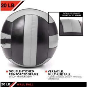 JFIT Wall Ball, 20 LB, Gray/Black