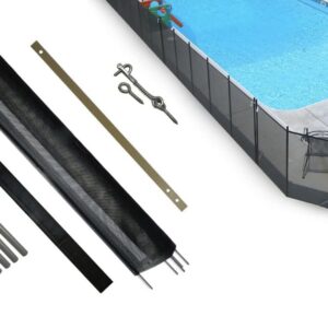 Pool Fence DIY by Life Saver Fencing Section Kit, 12-Foot Single Section, Black