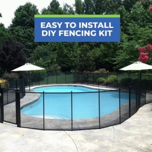 Pool Fence DIY by Life Saver Fencing Section Kit, 12-Foot Single Section, Black