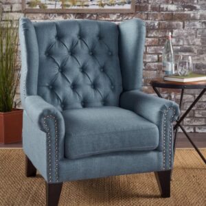 Osvaldo 29.75″ Wide Tufted Polyester Wingback Chair