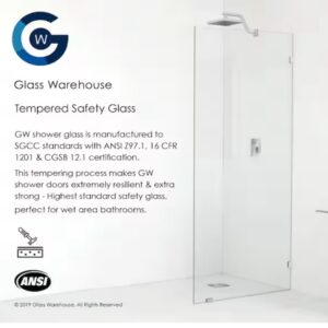 10 x78 inch fixed Panel Frameless Shower Door glass warehouse (only glass)